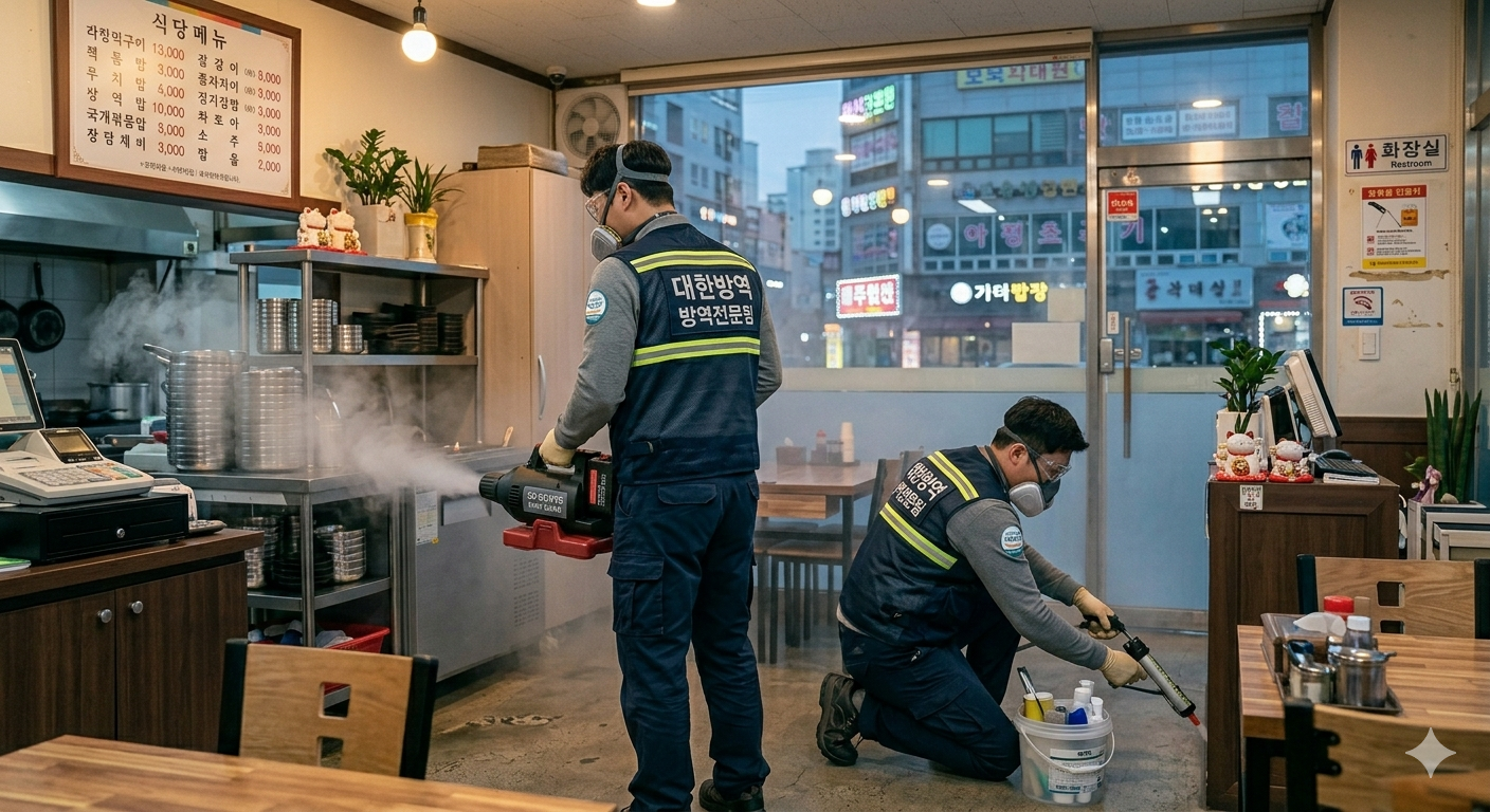 방역 서비스 현장 - 음식점 방역